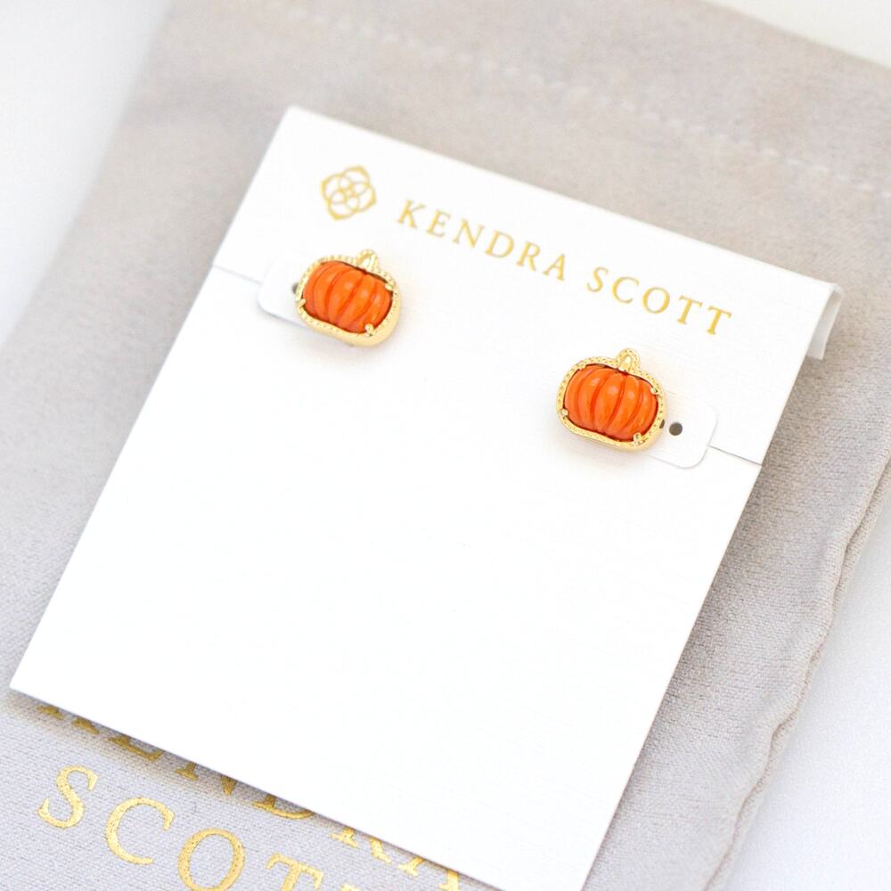 Kendra Scott Pumpkin Gold Stud Earrings